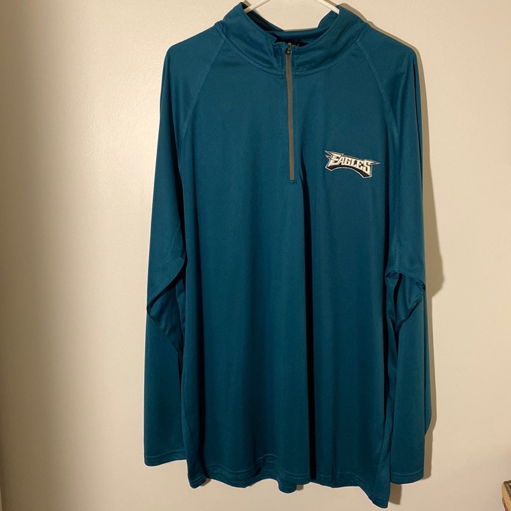 NFL Team Apparel Eagles NWT Men’s Football 1/4 Zip Pullover Size 2XL Long Sleeve